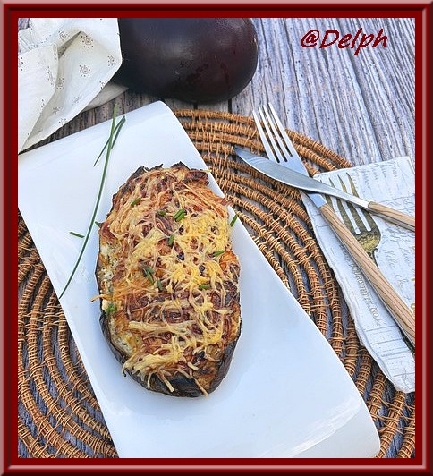 Aubergine gratinée au bacon et mascarpone